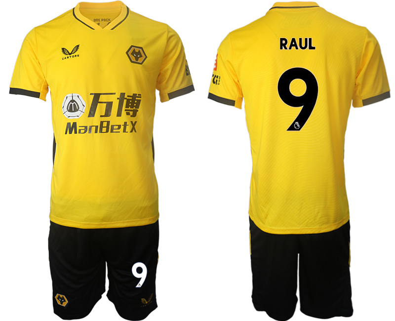Men 2021-2022 Club Wolverhampton Wanderers home yellow #9 Soccer Jersey->customized soccer jersey->Custom Jersey